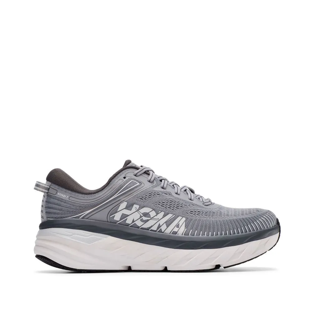 'HOKA' Men's Bondi 7 - Wild Dove / Dark Shadow (Extra Wide)