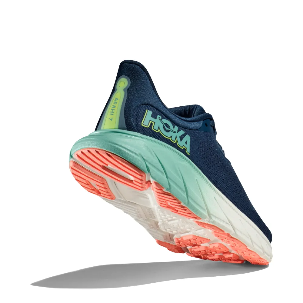 Hoka Women's Arahi 7 Sneaker in Midnight/Seafoam