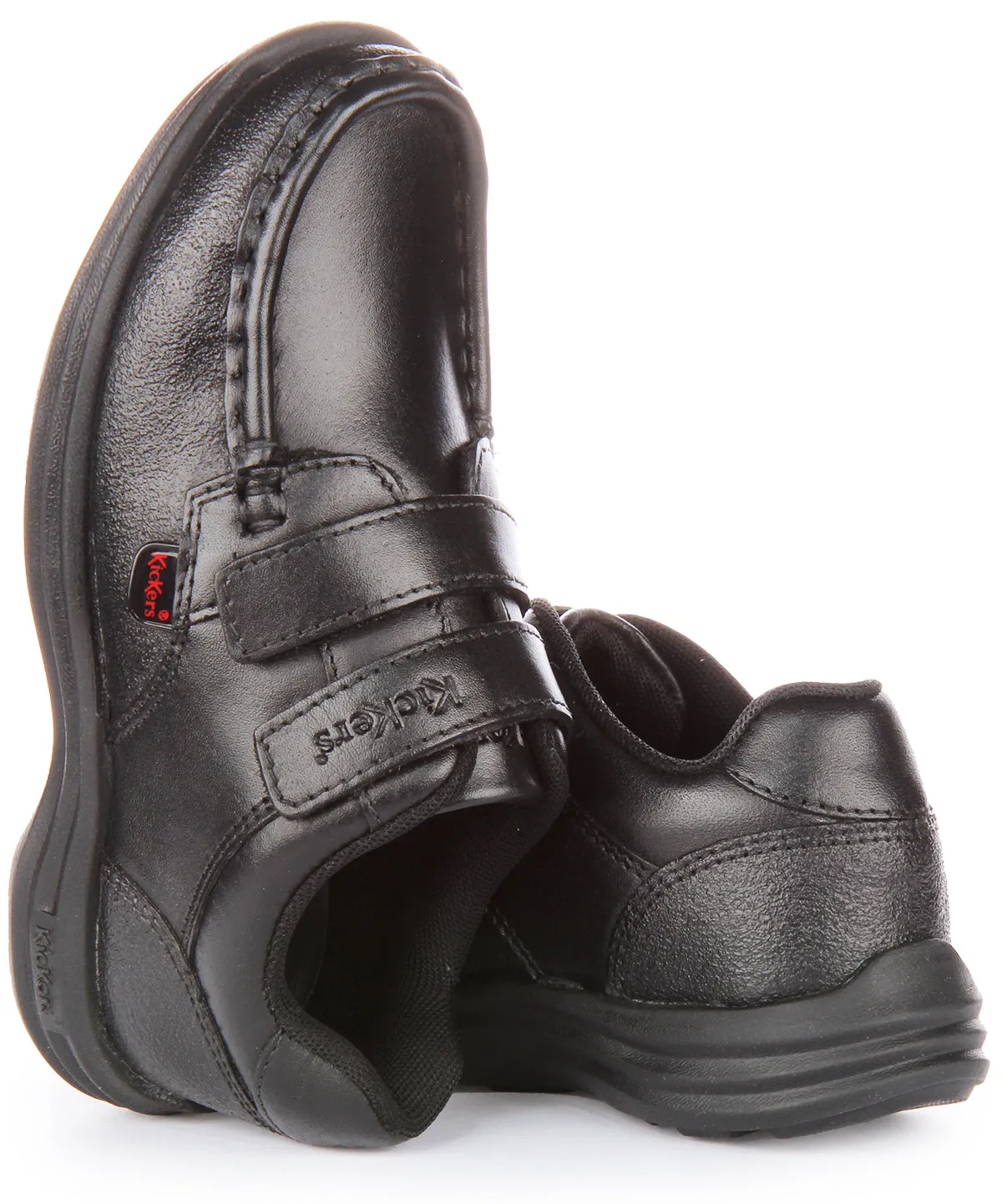 Kickers Reasan Twin Strap In Black For Kids