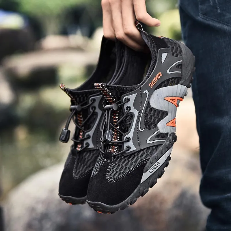 Men summer breathable casual hiking water lace up sandals