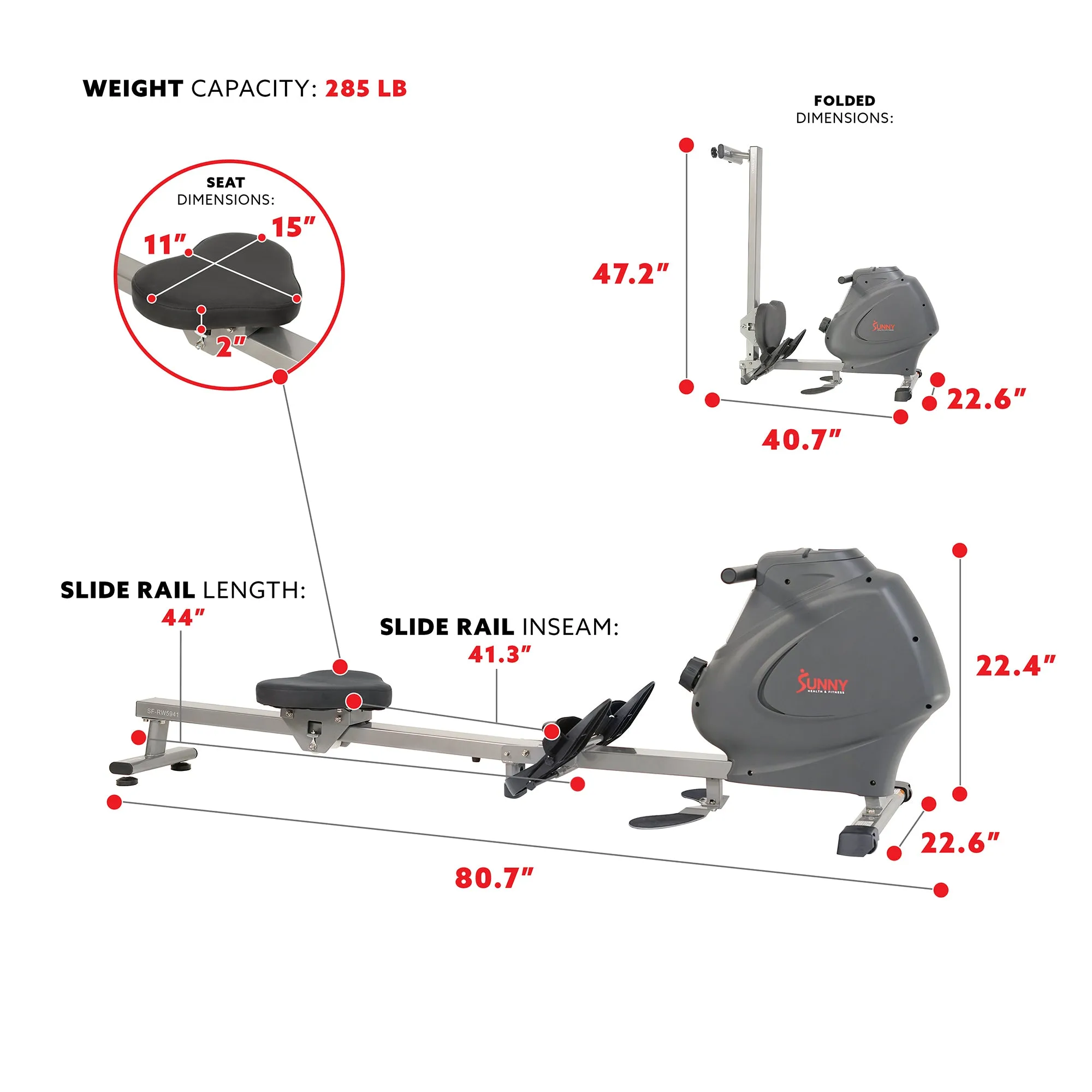 Multifunction Full Body Magnetic Rowing Machine