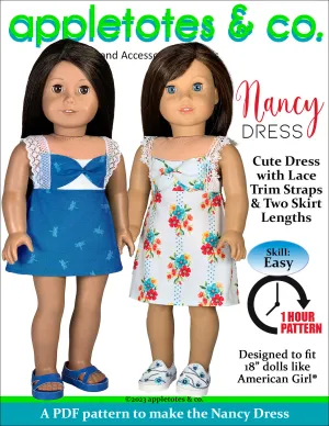 Nancy Dress 18 Inch Doll Sewing Pattern