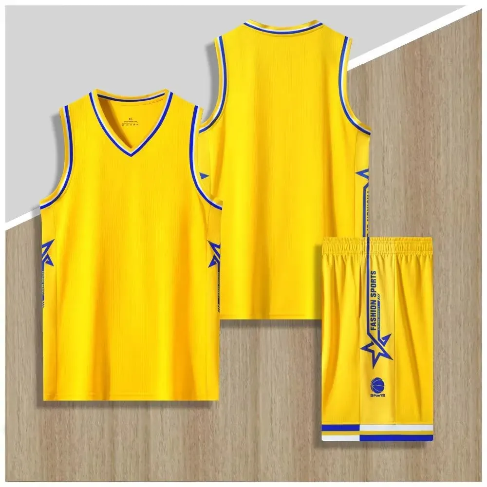 New in Child Man Basketball Jersey Wear Set Blank Custom Quick Dry Men Kids Team Match Training Basketball Uniforms Clothing