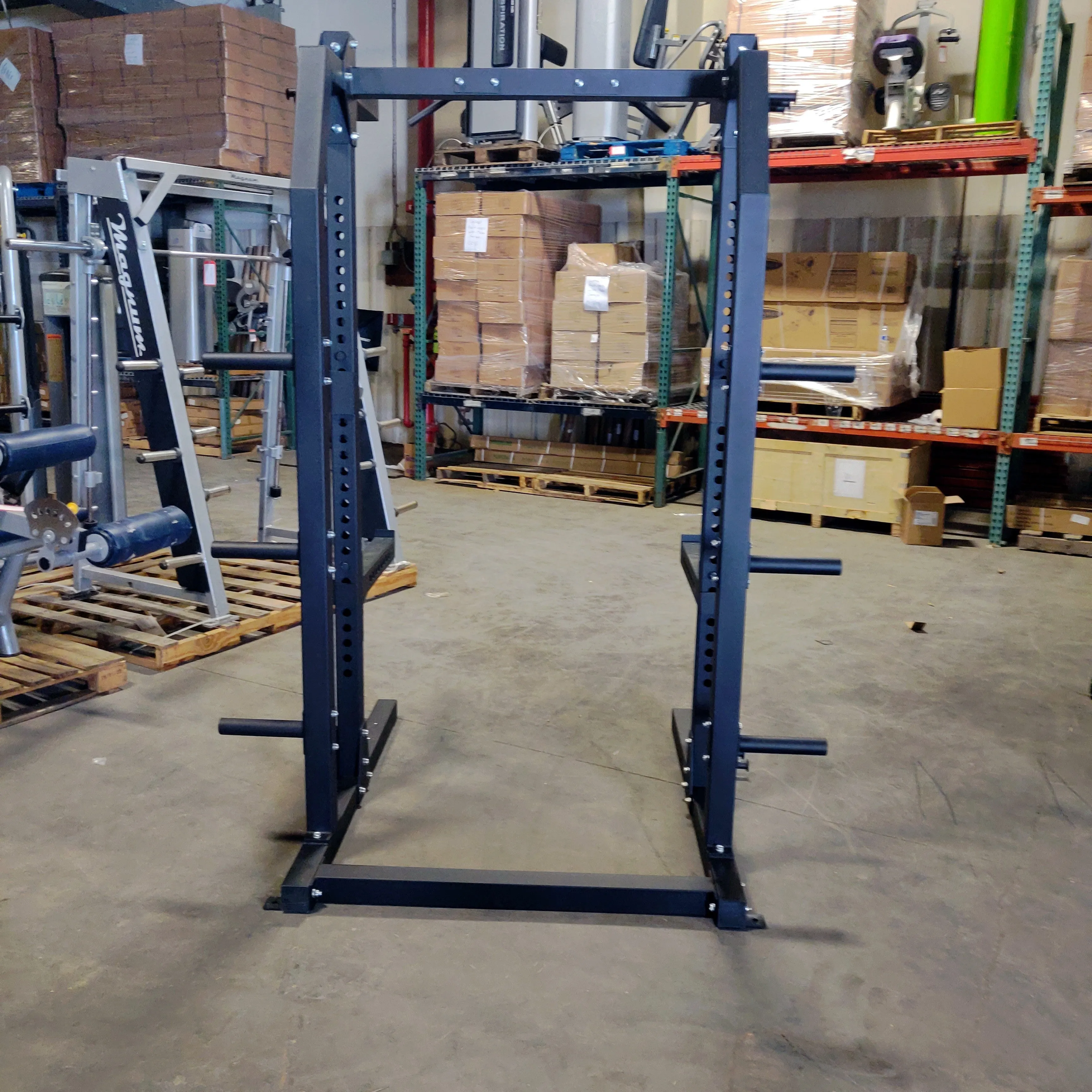 NEW Lethal Fitness Half Rack Squat Rack with Band Pegs, Storage