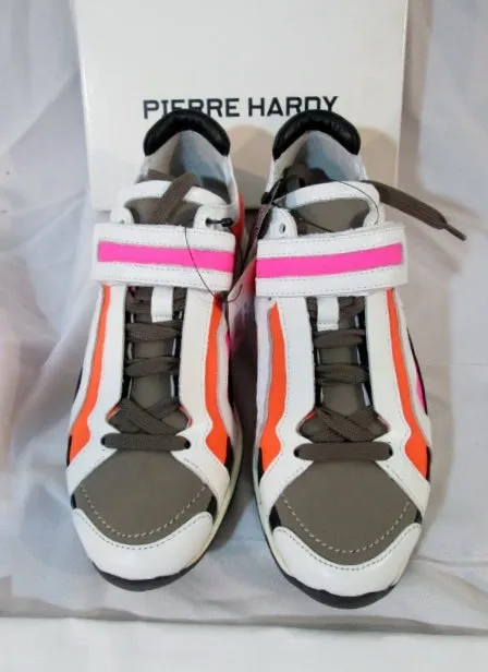 NEW PIERRE HARDY NEOPRENE QUADRI ORANGE Sneaker TRAINER 35 5 Womens Sport Shoe