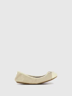 Nude Round Toe Ballerinas