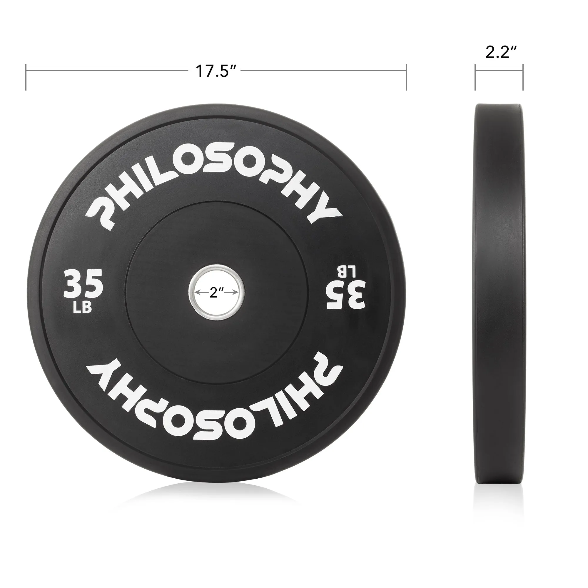 Olympic 2-Inch Rubber Bumper Plate - Black, Single Weight Plate