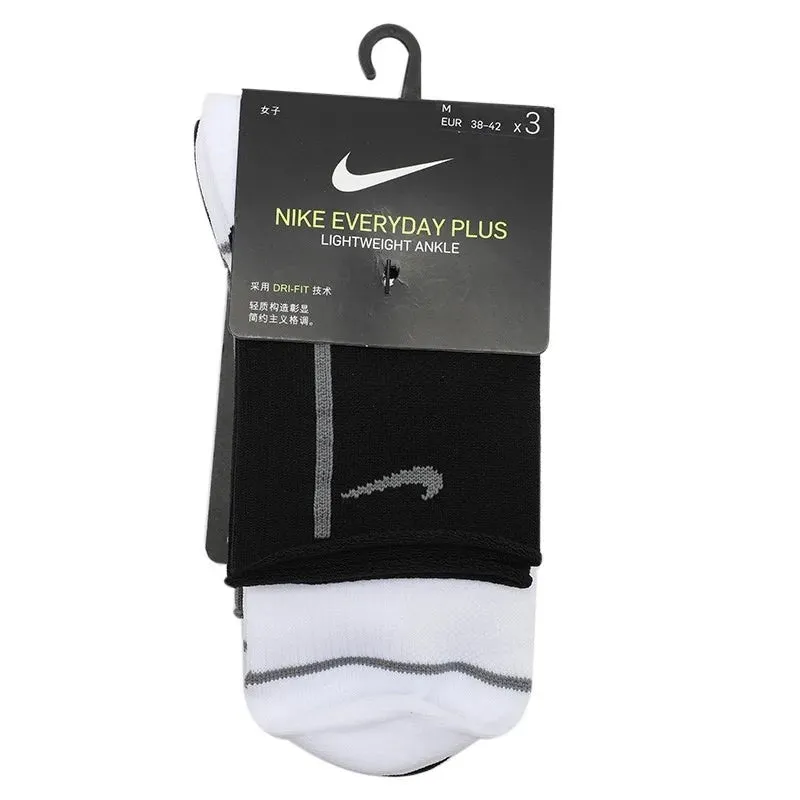 Original New Arrival NIKE W NK EVRY PLUS LTWT ANKLE -3PR Unisex Sports Socks