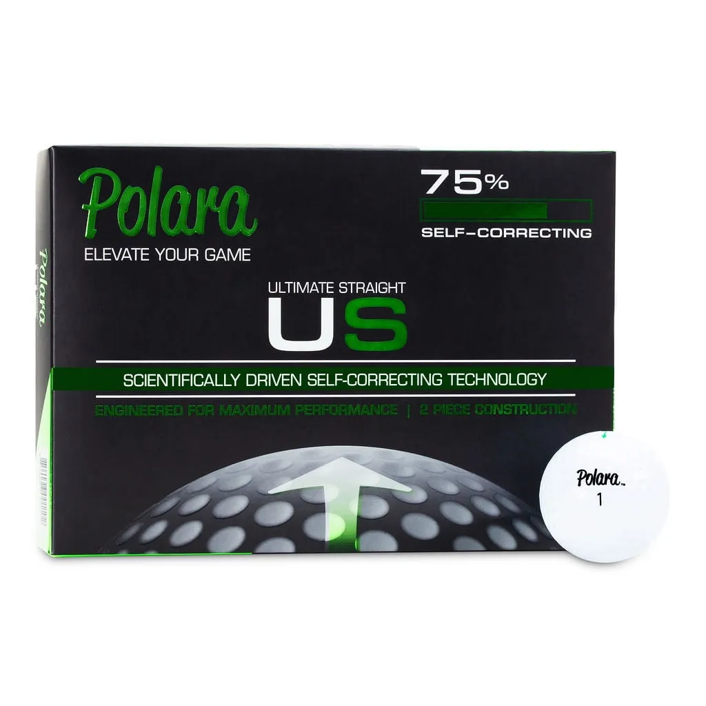 Polara Ultimate Straight Self Correcting 2-Piece Golf Balls, 12 Pack