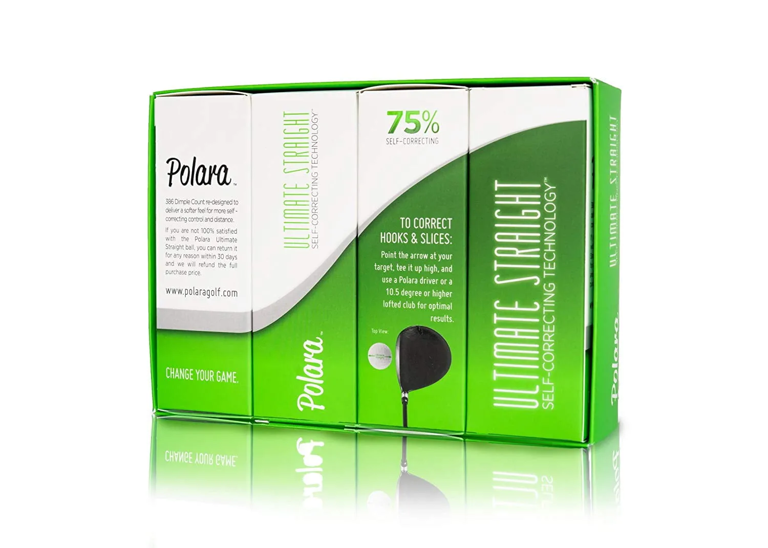 Polara Ultimate Straight Self Correcting 2-Piece Golf Balls, 12 Pack