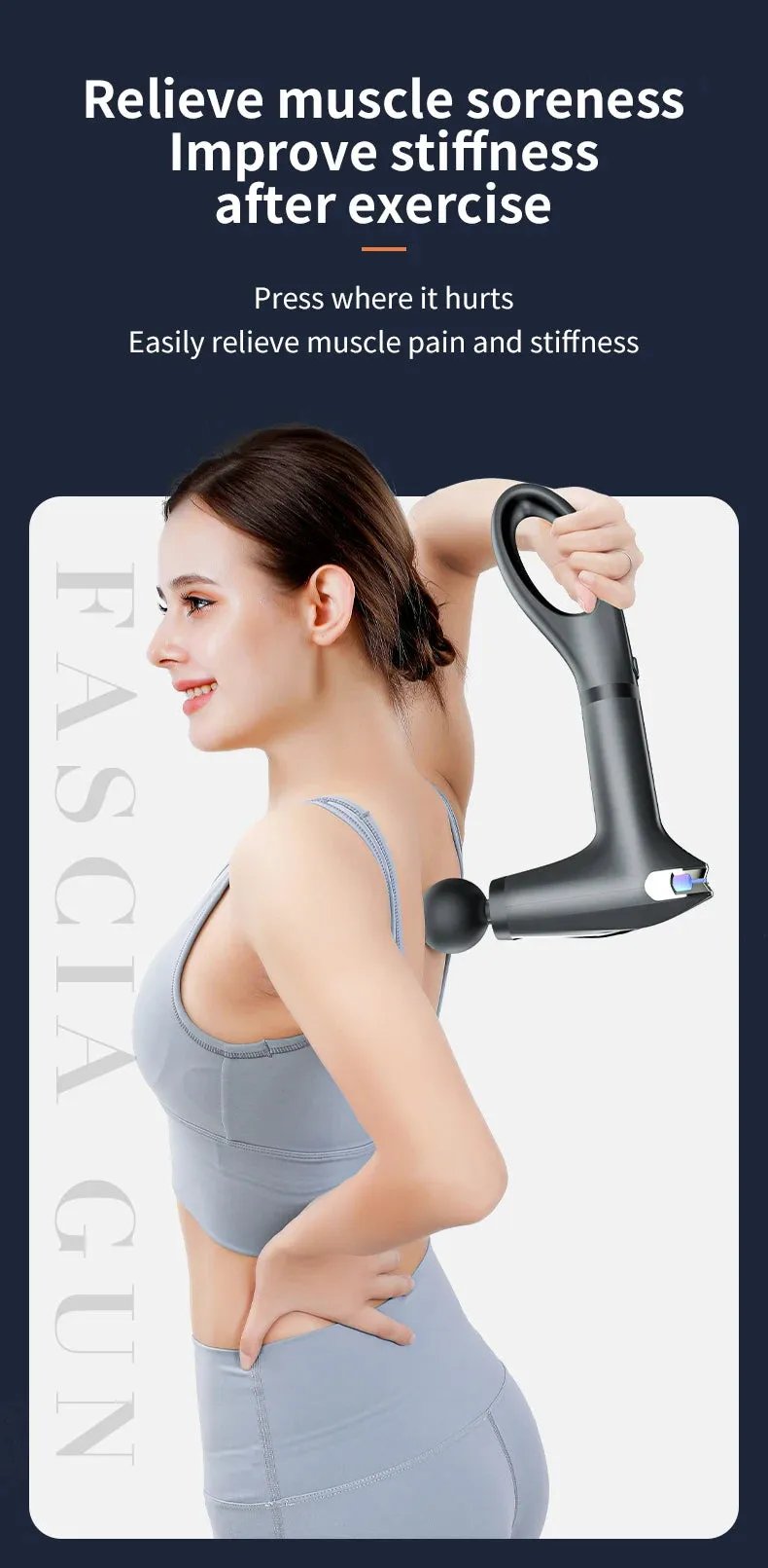 Professional Massage Gun Extended Handle Electric Fitness