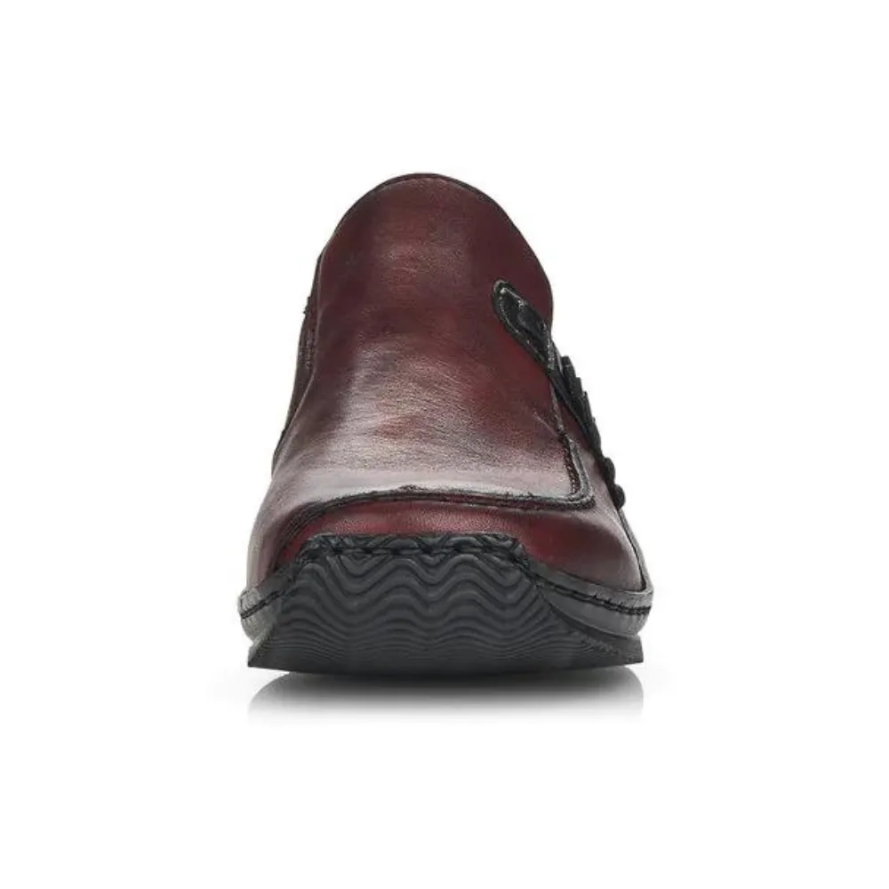 Rieker L1759 Burgundy Leather Slip-On (Women's)