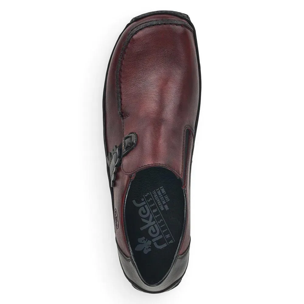 Rieker L1759 Burgundy Leather Slip-On (Women's)