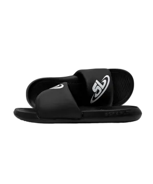 ScrapLife Sport Slides - Black With White Logo Wrestling Shoes