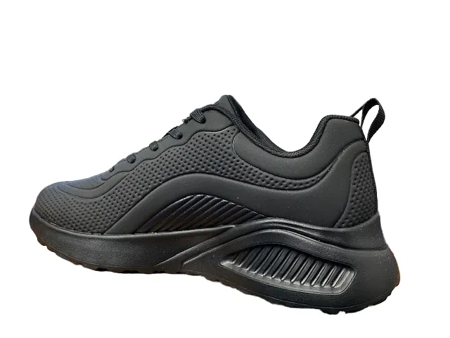 Skechers scarpa sneakers da donna con rialzo al tallone Bobs Buno How Sweet 117151/BBK nero