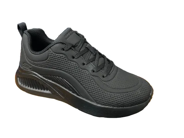 Skechers scarpa sneakers da donna con rialzo al tallone Bobs Buno How Sweet 117151/BBK nero