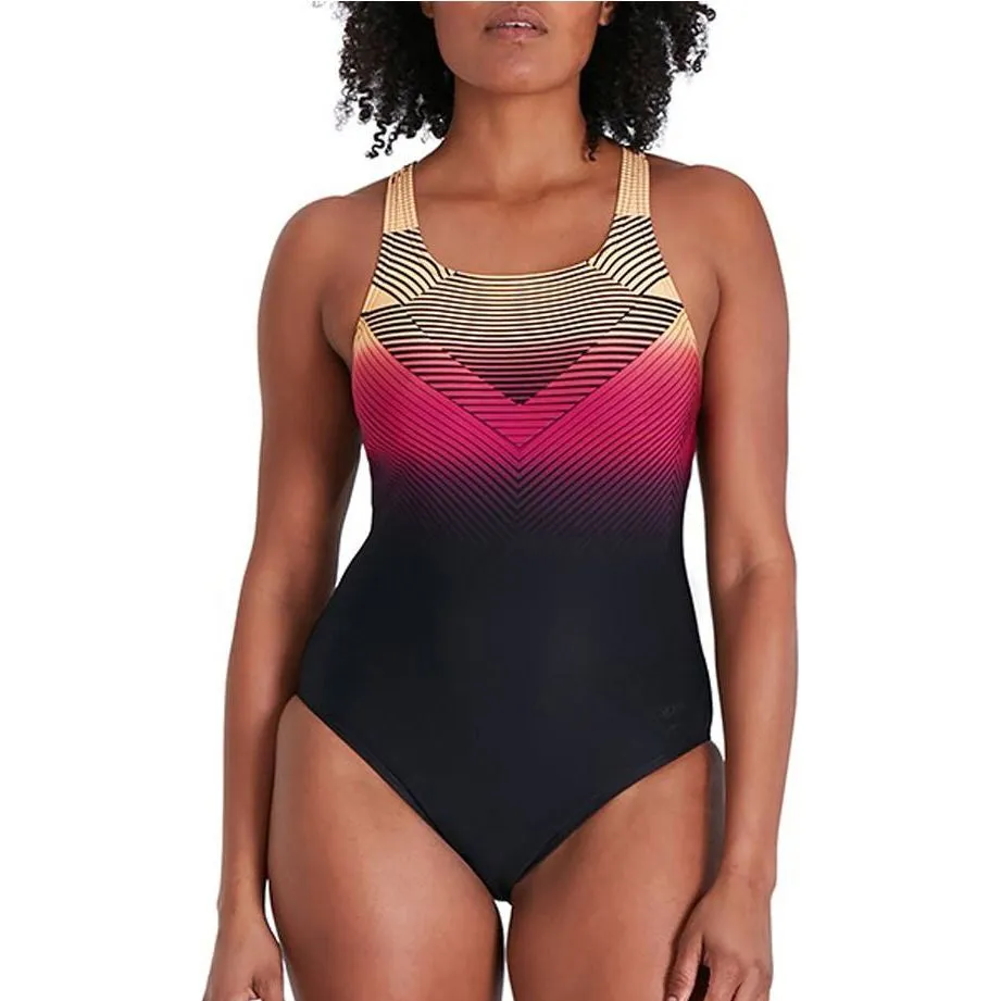 Speedo Digital Placement Medalist Womens Swimsuit - Black