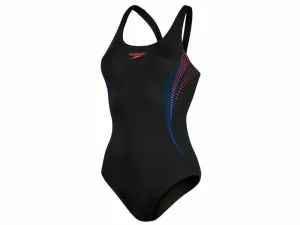 Speedo Placement Muscleback Ladies Swimsuit (Black/Red)