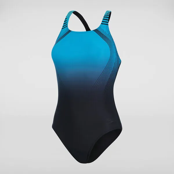 Speedo Womens Eco Plcment Medalist Blck/Pool