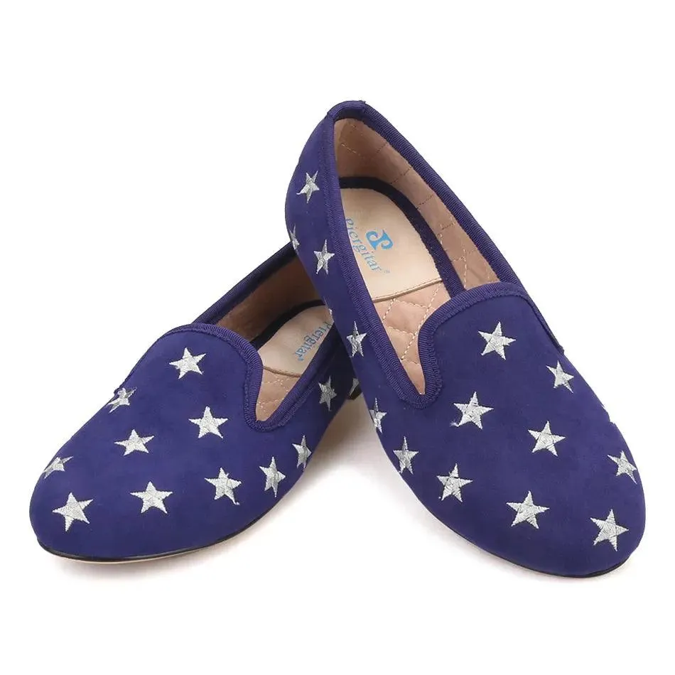 Starry Night Velvet Women Loafers