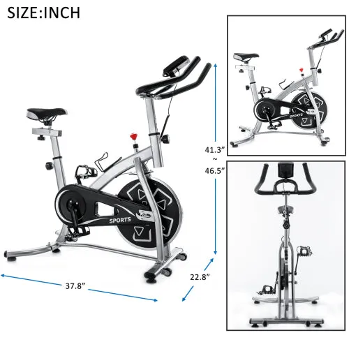 Stationary Professional Indoor Cycling Bike Exercise Bike Spin Bike S280 Trainer Exercise Bicycle(Silver)