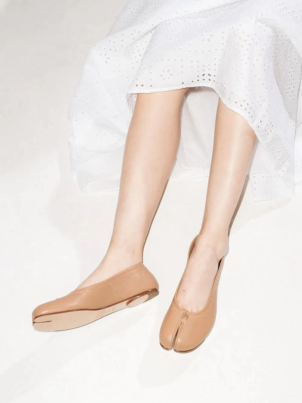 Tabi leather ballerina shoes