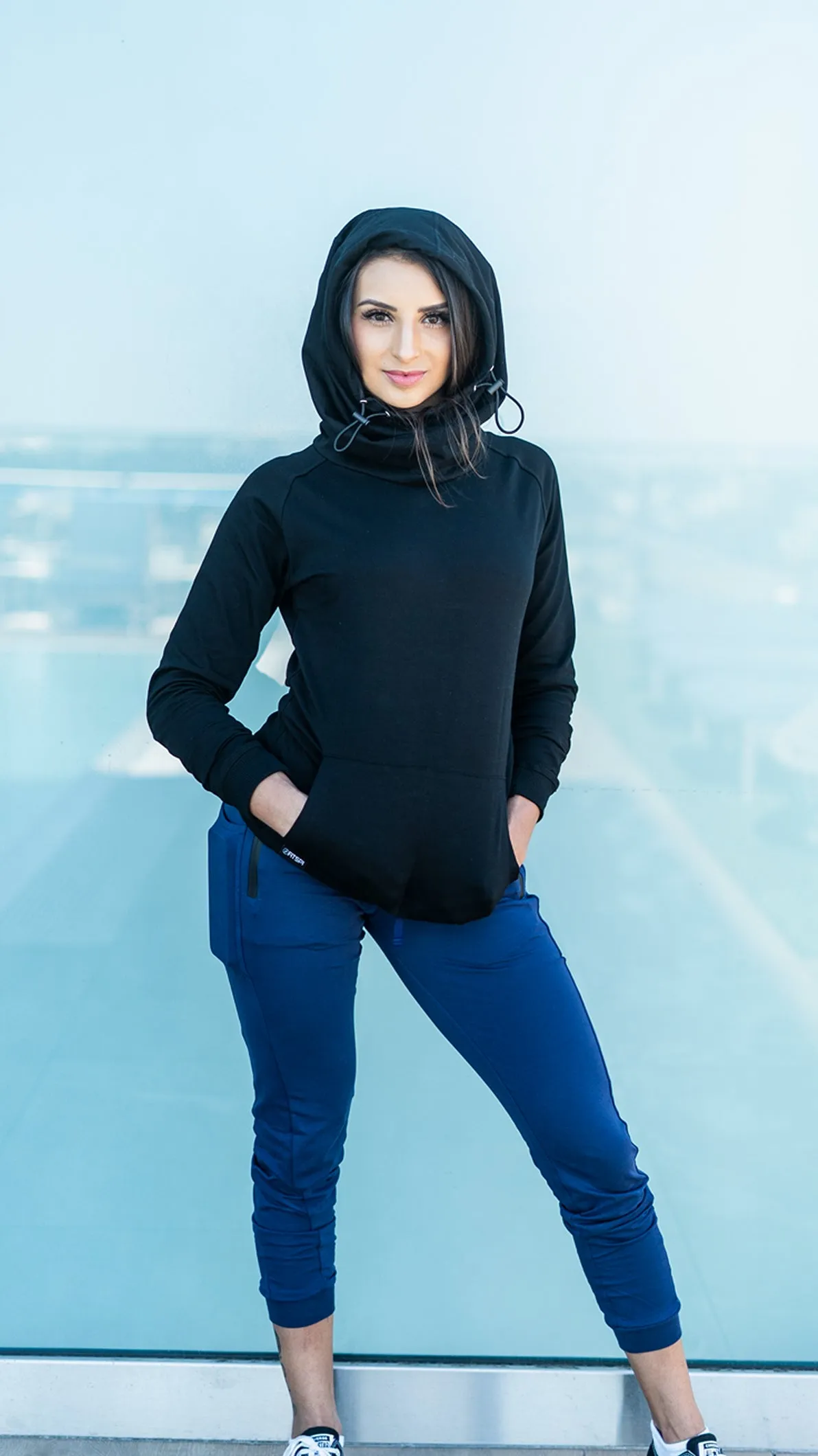 Tech Ruffle Neck Hoodie