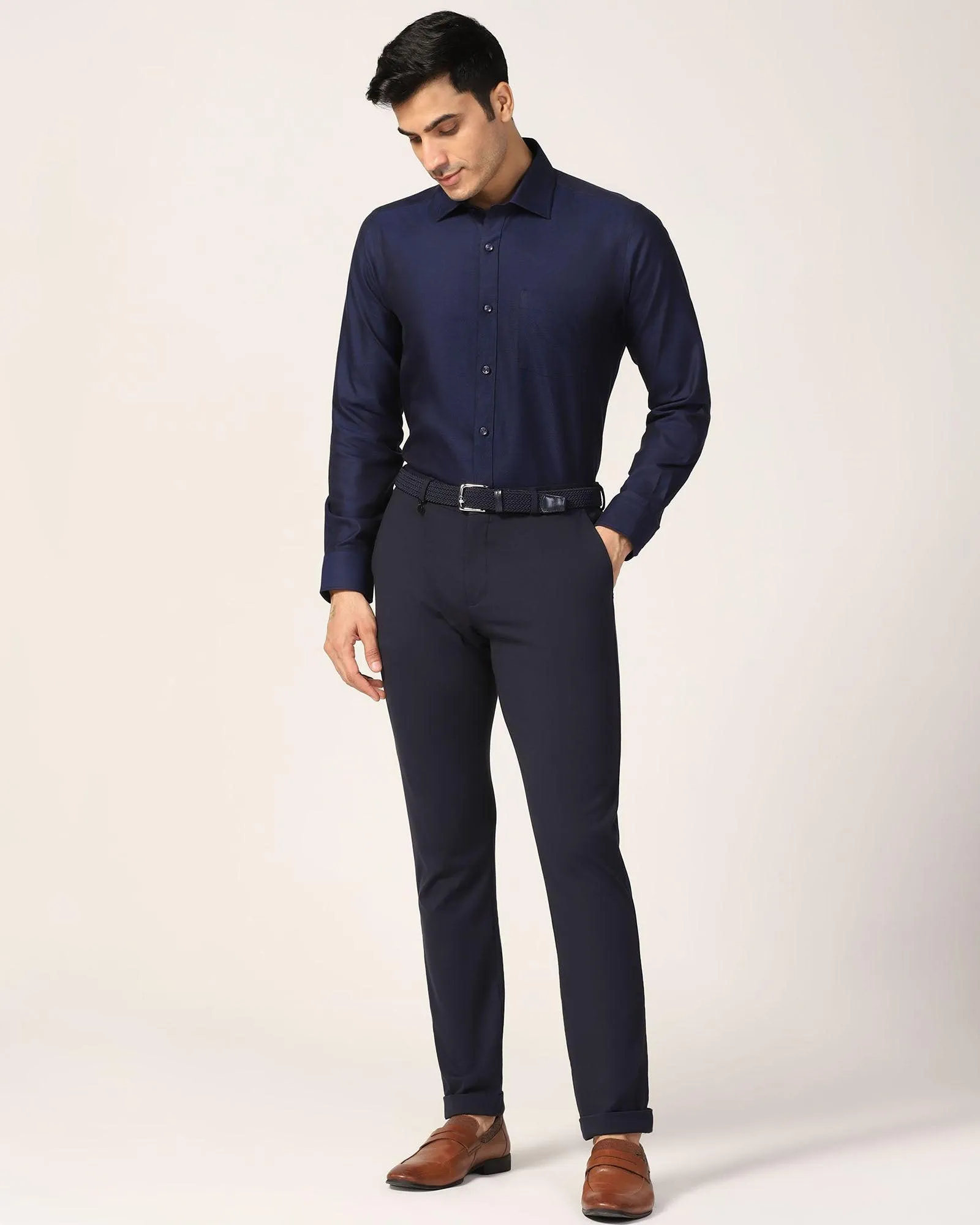 Temp Tech Formal Navy Solid Shirt - Antony