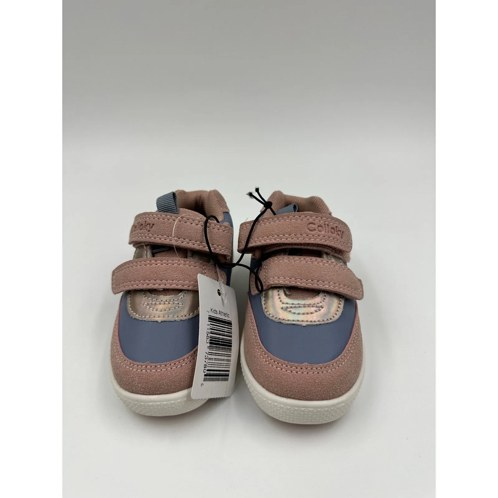 Toddler/Small Kid Size 7, Pink and Navy Suede, Toddler Sneakers w/ Straps