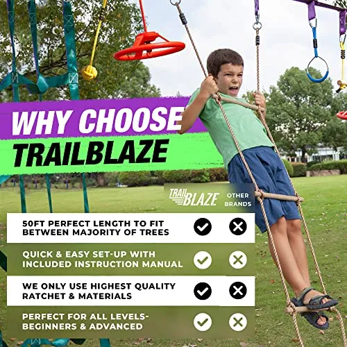 Trailblaze Ninja Warrior Obstacle Course for Kids Ultimate Outdoor Fun