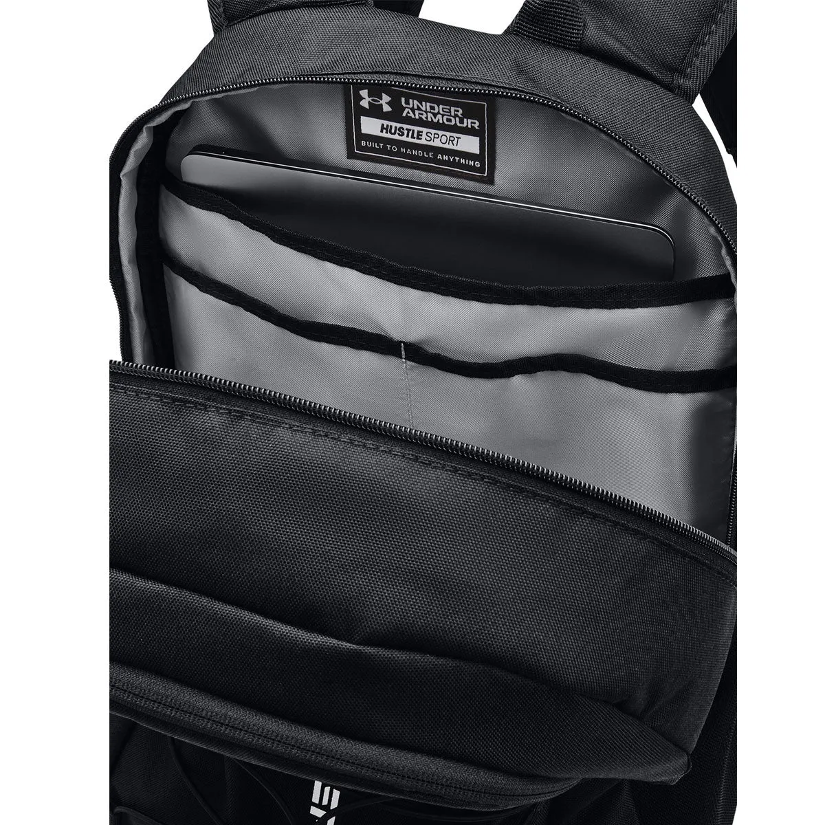 Under Armour Hustle Sport Backpack - Black/White