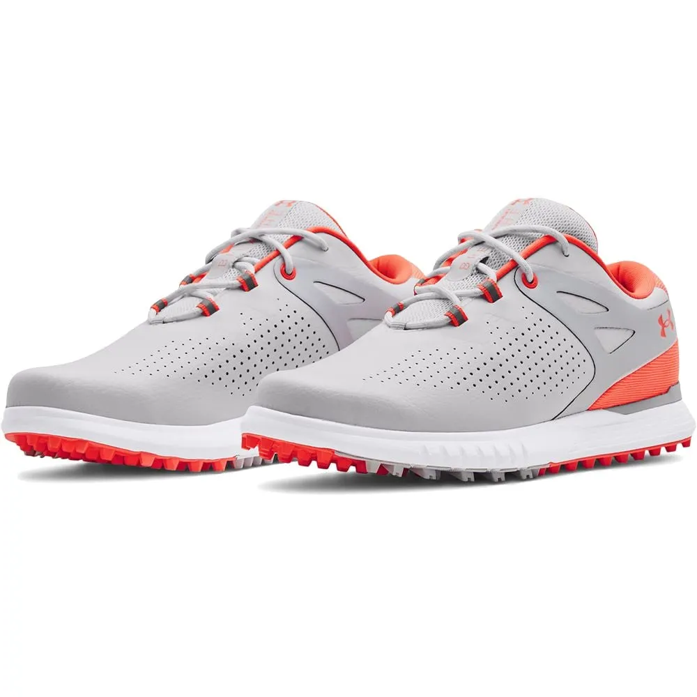 Under Armour Ladies Charged Breathe Spikeless Waterproof Shoes - White/Halo Grey