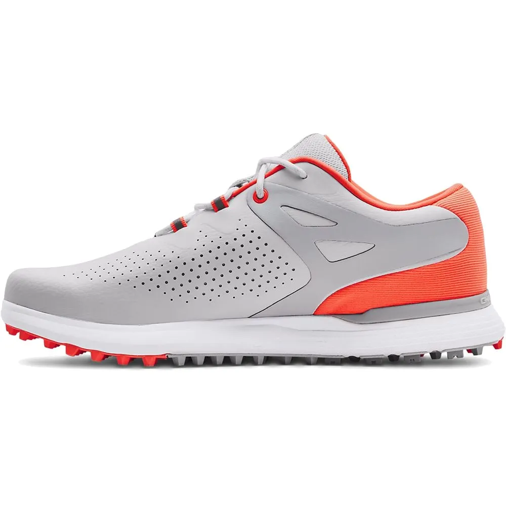 Under Armour Ladies Charged Breathe Spikeless Waterproof Shoes - White/Halo Grey