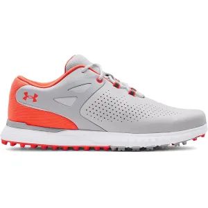 Under Armour Ladies Charged Breathe Spikeless Waterproof Shoes - White/Halo Grey