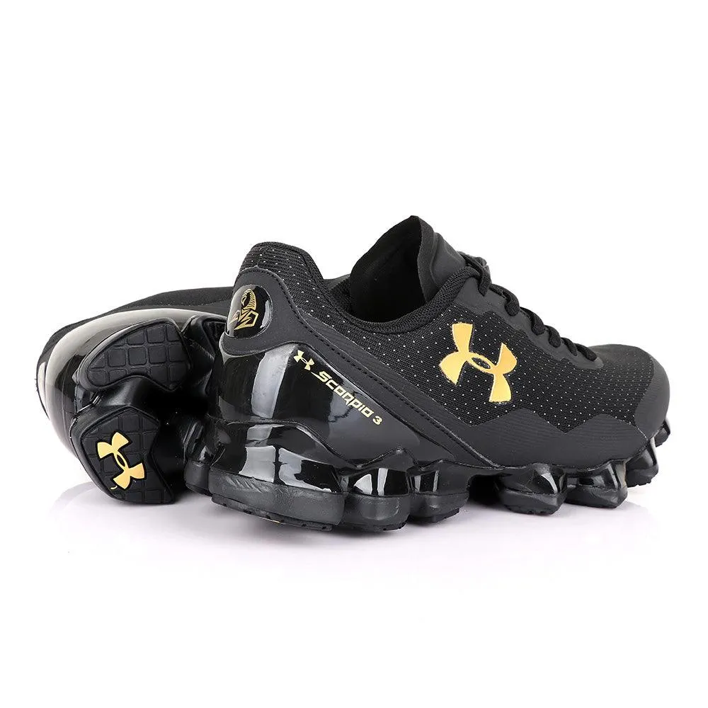 Under Armour Scorpio 3 Black with Gold Crest Sneaker