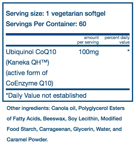 Vital Nutrients UBIQUINOL Kaneka 100mg