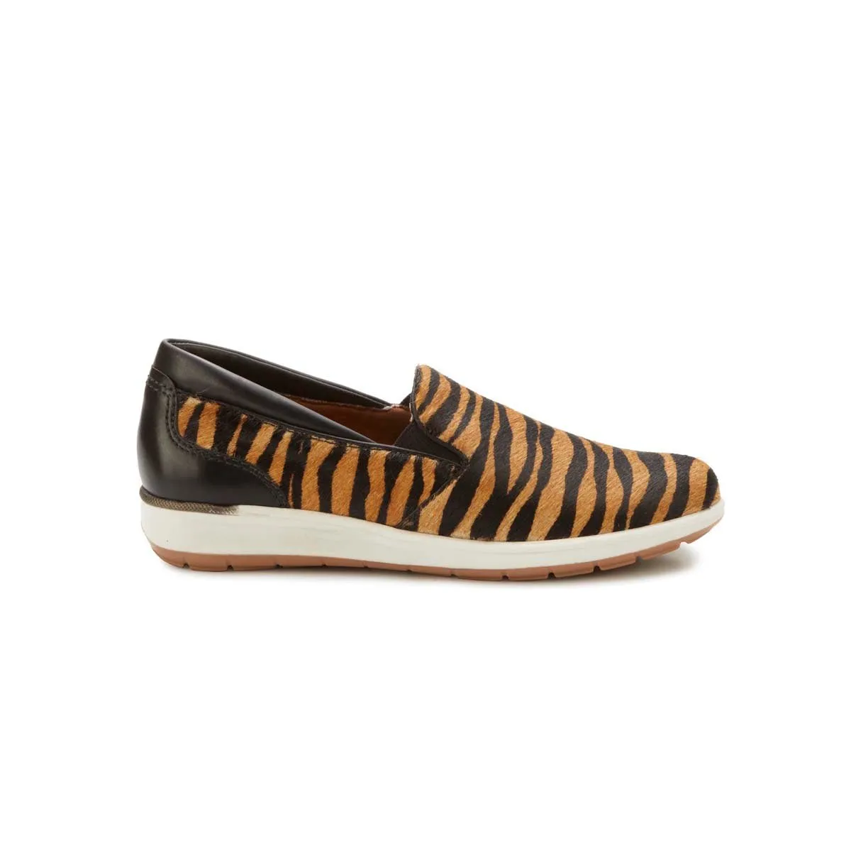 Walking Cradles Wc Orleans Women Casual Sneaker In Tan Tiger Stripe Calf Hair