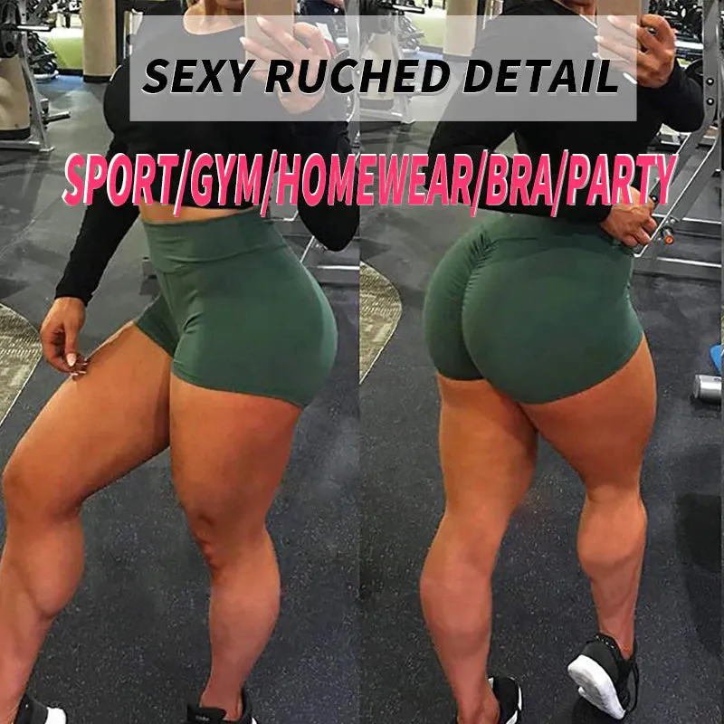 Women High Waist Push up Booty Shorts Workout Gym Shorts Scrunch Butt Cycling Sport Shorts Fitness Yoga Shorts Athletic