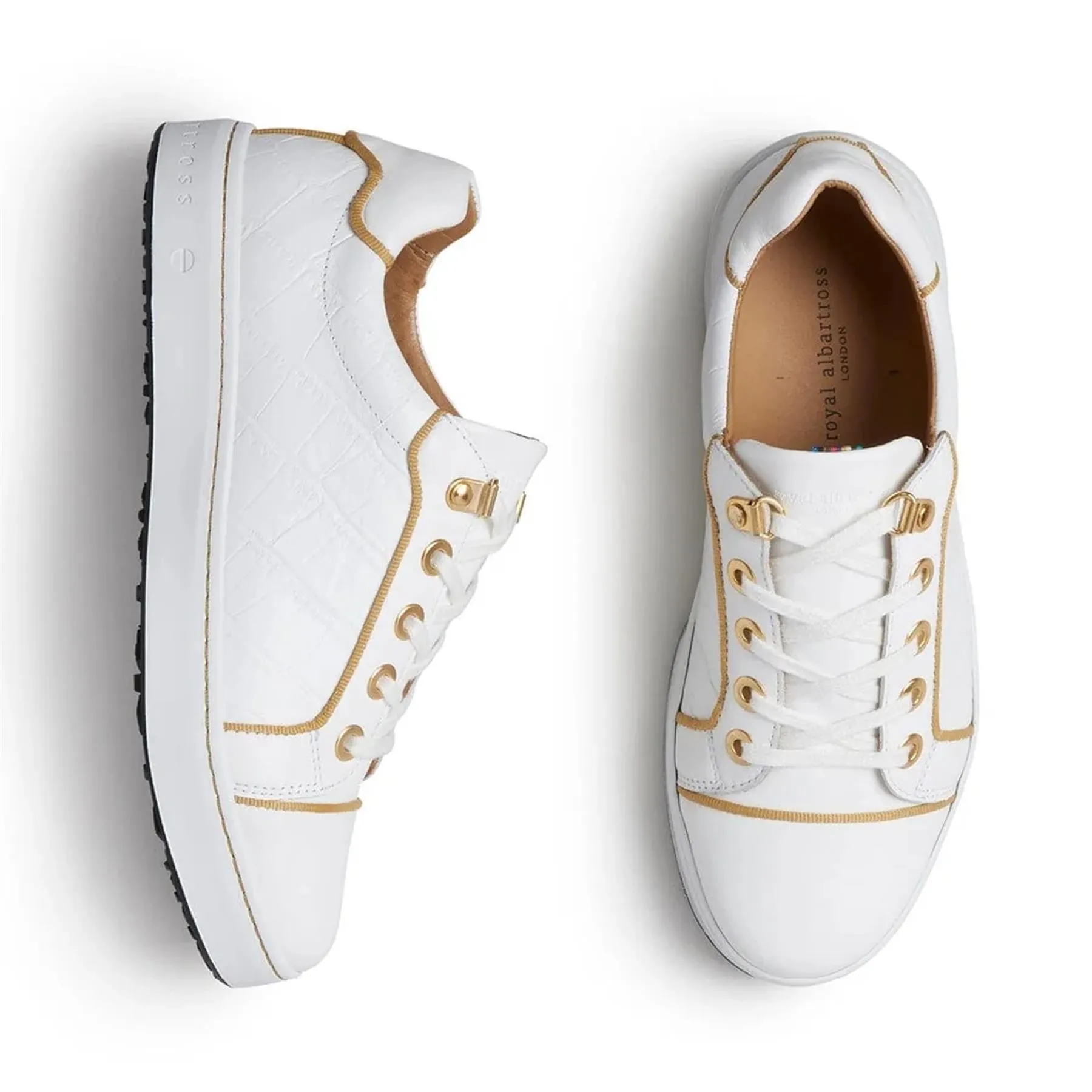 Womens Buckingham Golf Shoe White/Gold - AW24