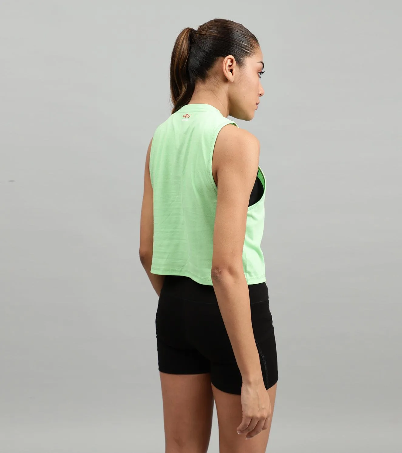 Women's crop muscle tank top Light green