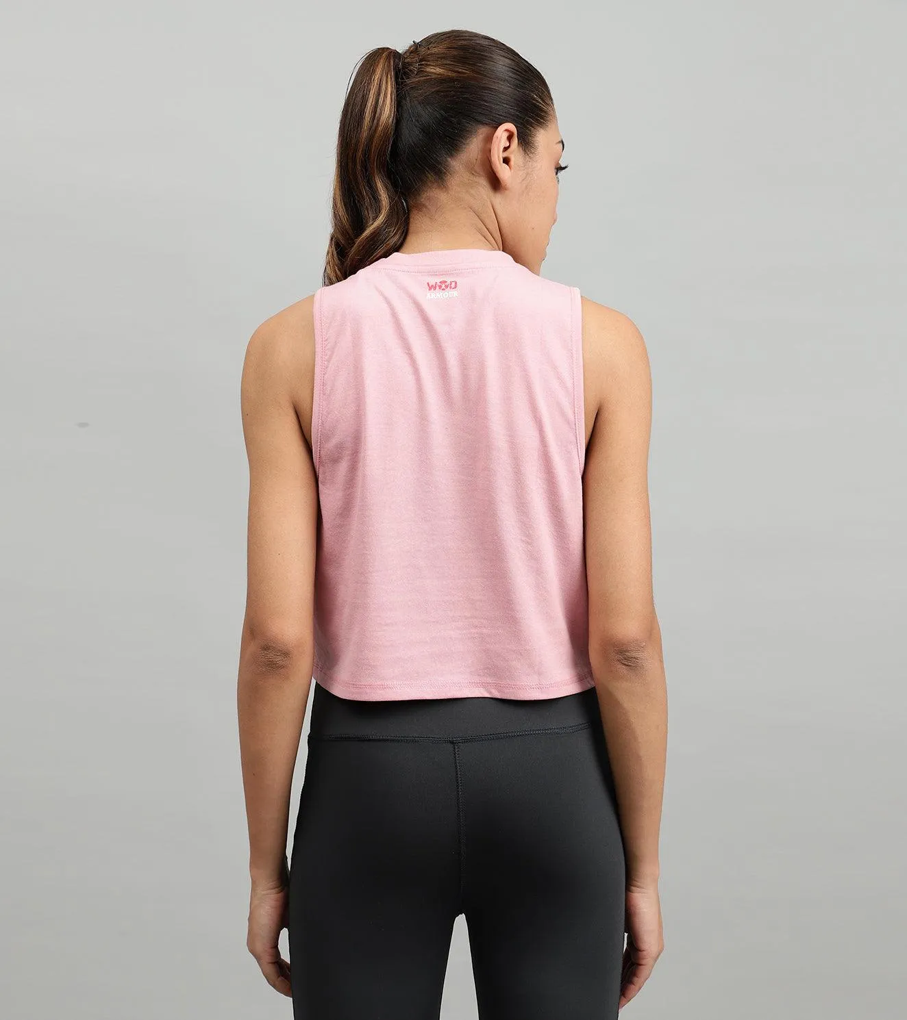 Women's crop muscle tank top Salmon