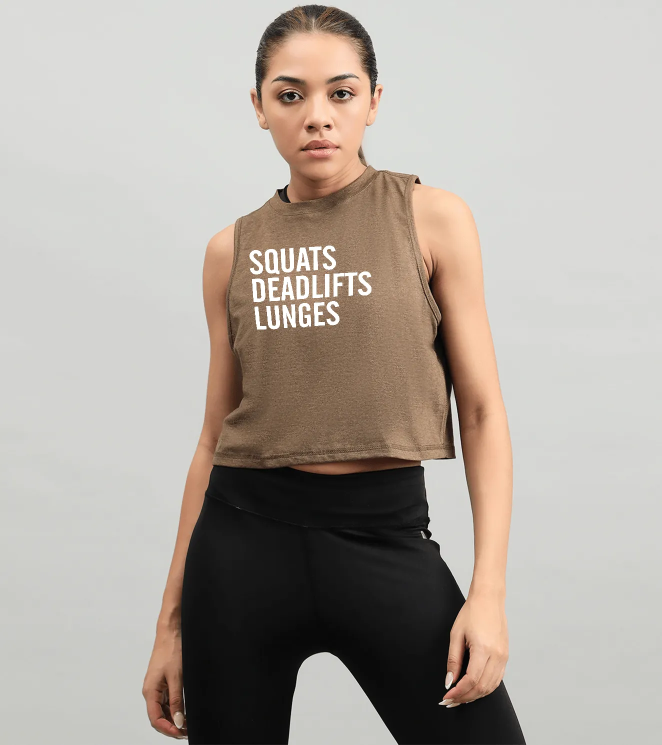 Women's crop muscle tank top (Squat deadlift)