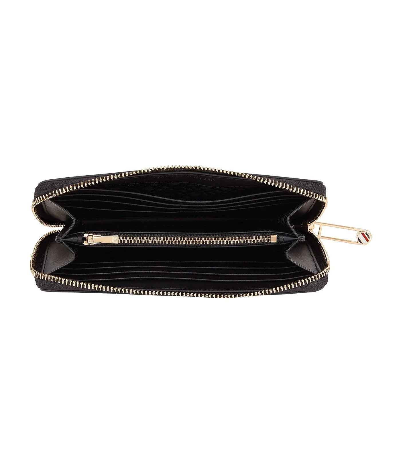 Women's Iconic Tommy Large Zip Around Wallet Black