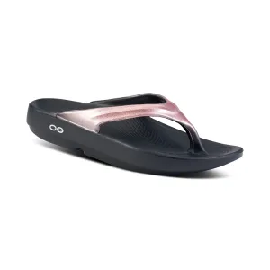 Women's Oofos OOlala Luxe Sanda Color: Rose Sparkle